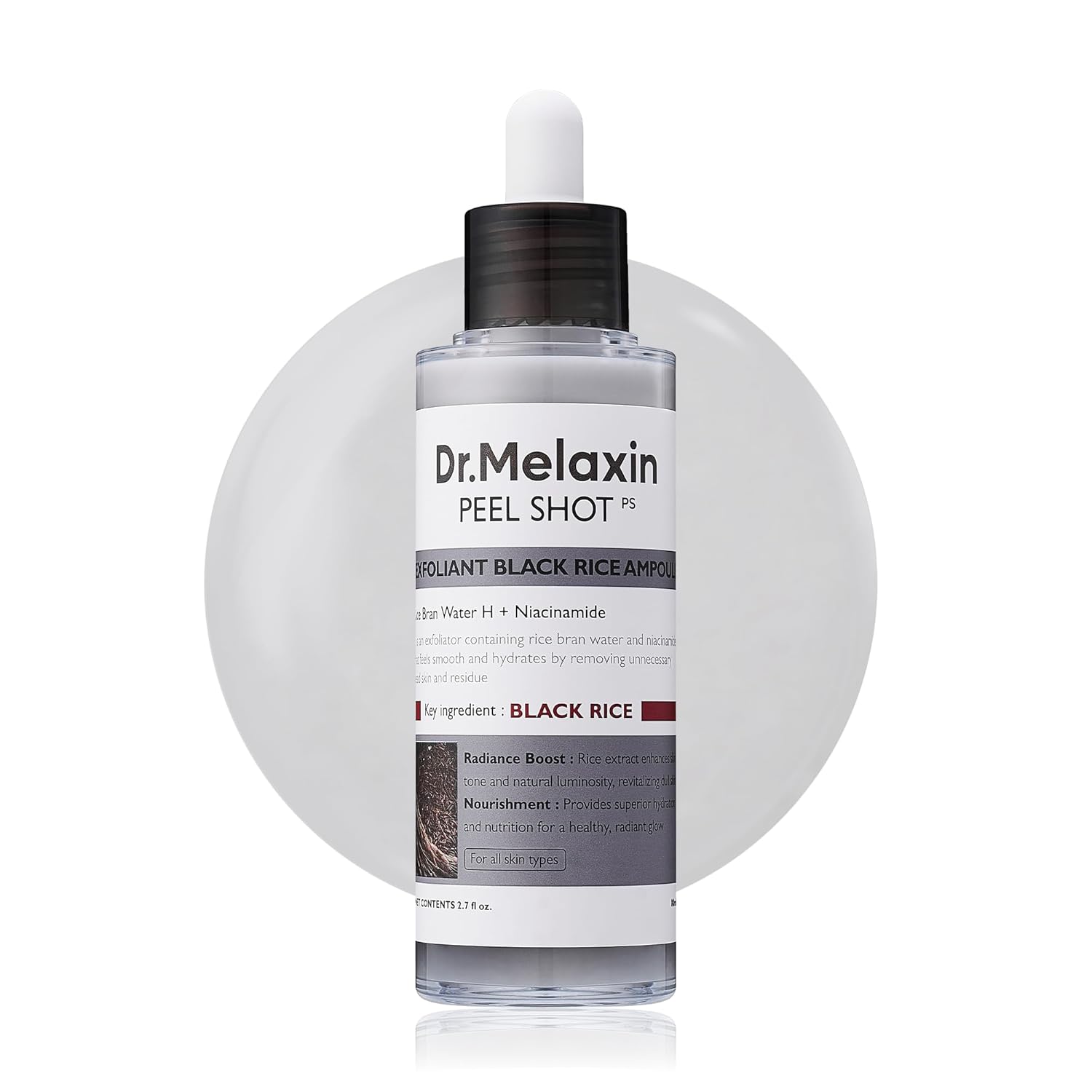 أمبولة تقشير الأرز الأسود يقشر الجلد بلطف ويجدد الخلايا -  Dr.Melaxin PEEL SHOT EXFOLIATING BLACK RICE AMPOULE 80ml