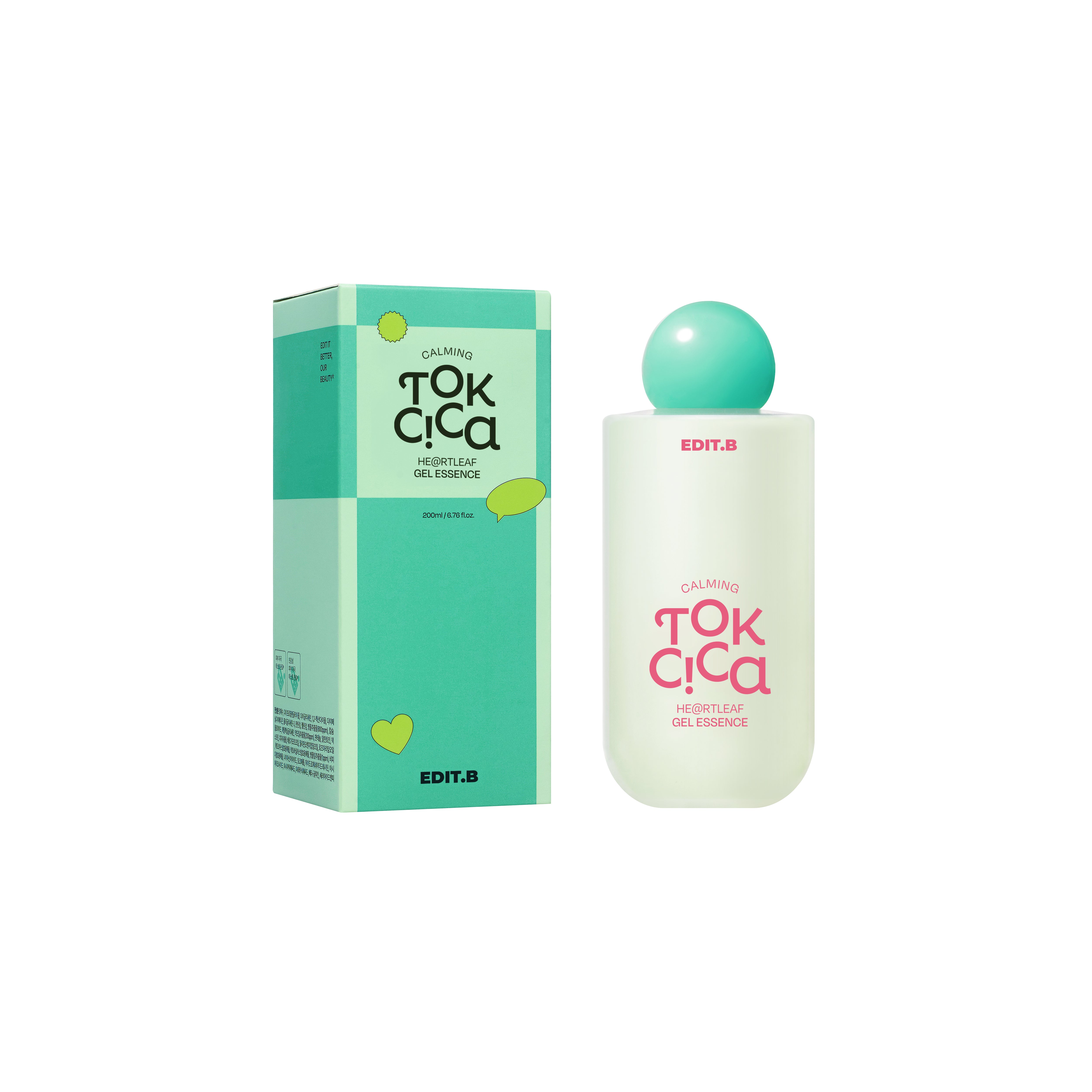 جل مهدئ بالسيكا وأوراق الهارتليف -  EDIT.B CALMING TOK CICA HEARTLEAF GEL ESSENCE 200ml