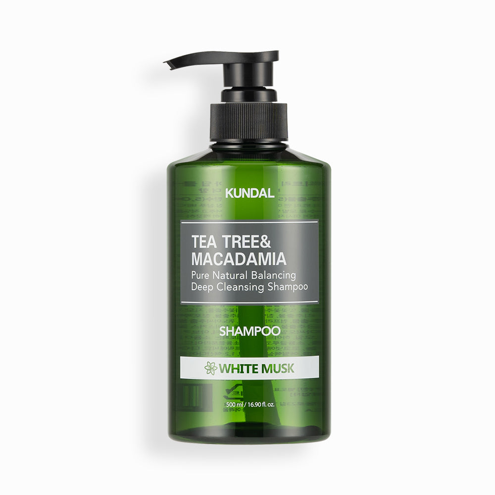 TEA TREE & MACADAMIA DEEP CLEANSING SHAMPOO WHITE MUSK 500ml - شامبو التنظيف العميق بشجرة الشاي والمكاديميا – وايت مسك 500 مل