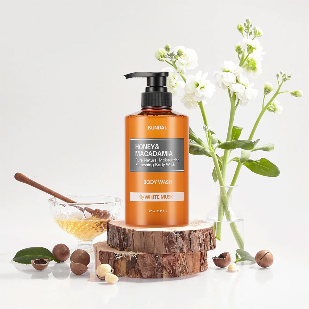 HONEY & MACADAMIA PURE BODY WASH WHITE MUSK 500ml - غسول جسم بالعسل والمكاديميا – وايت مسك 500 مل