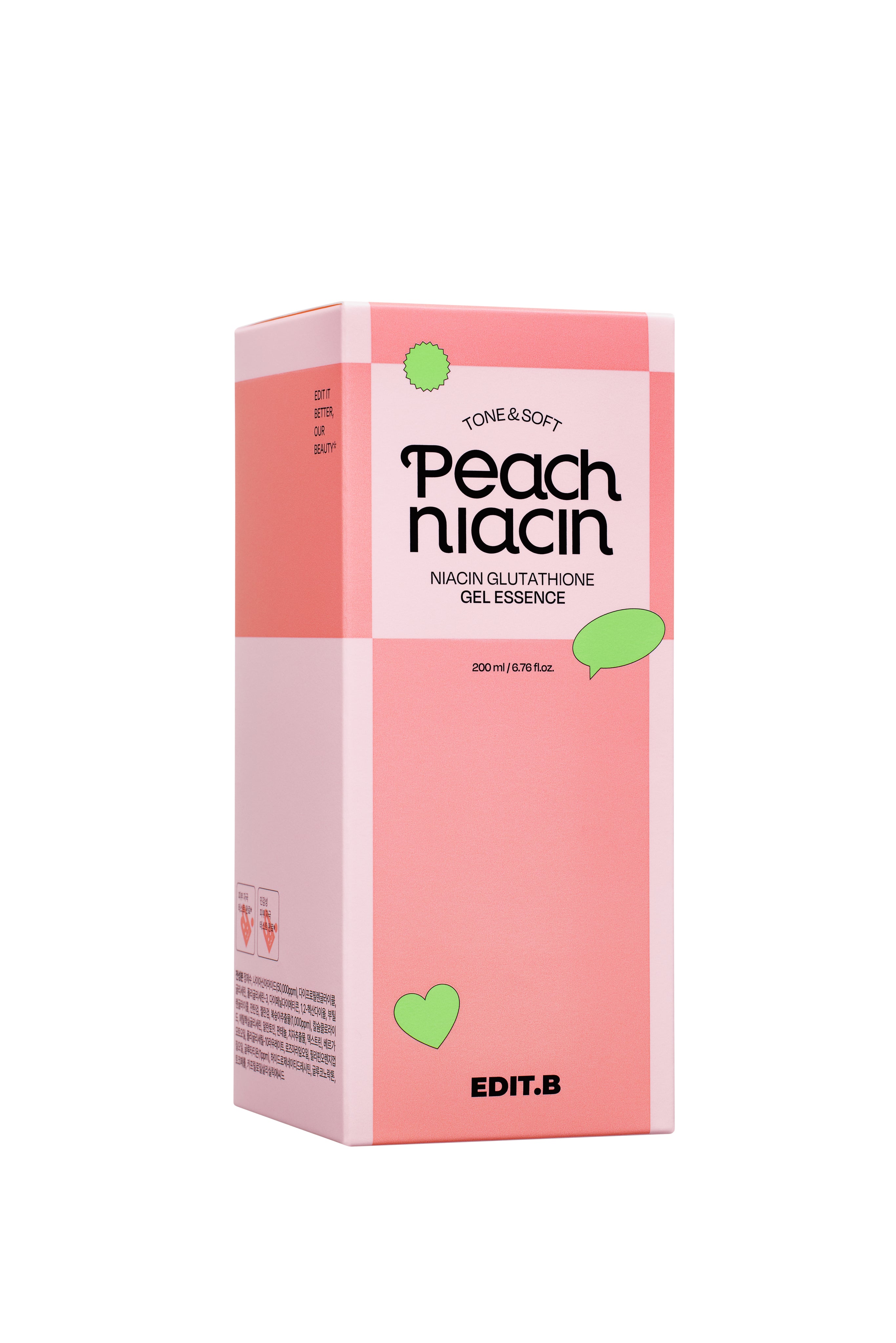جل تفتيح وتنعيم بالخوخ والنياسيناميد والغلوتاثيون - EDIT.B TONE&SOFT PEACH NIACINAMIDE GLUTATHIONE GEL ESSENCE 200ml