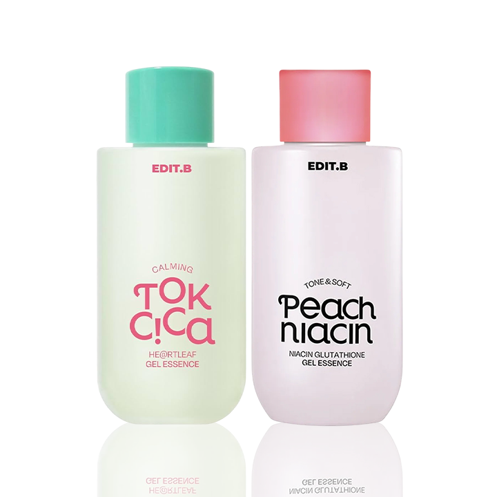 جل مهدئ بالسيكا وأوراق الهارتليف ٥٠ مل + جل تفتيح وتنعيم بالخوخ والنياسيناميد والغلوتاثيون ٥٠ مل